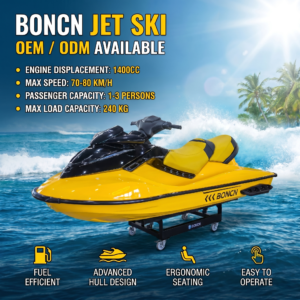 Fiberglass fuel-powered high-displacement high-speed jet skis